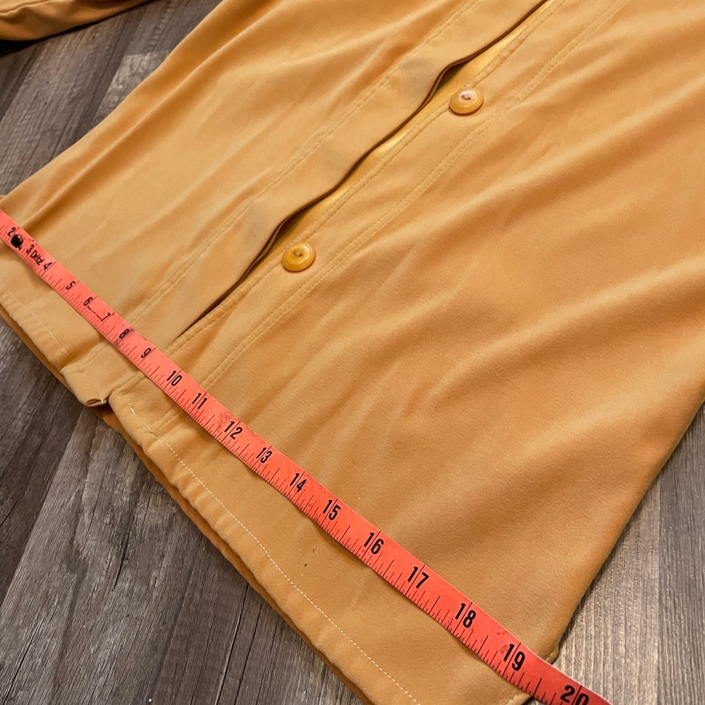 Solid Yellow Button-Front Swede-Like Long-Sleeve … - image 7